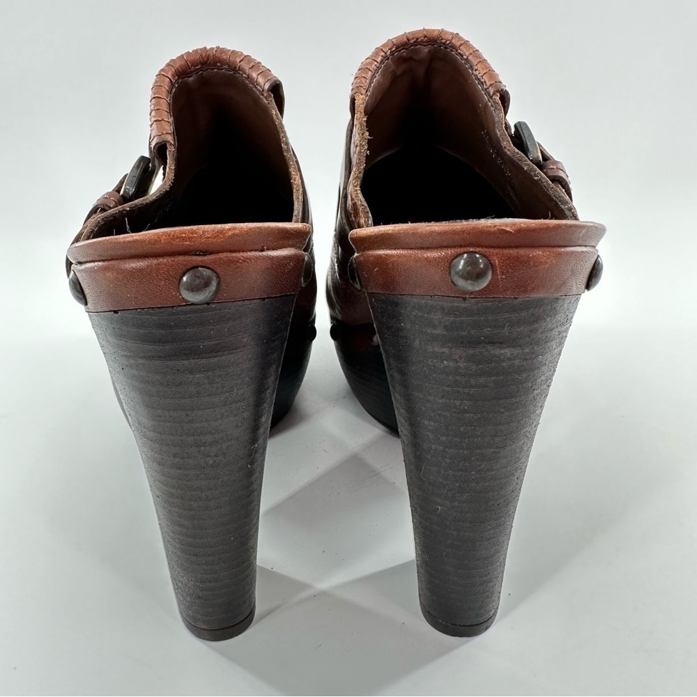 New Carlos clogs size 9.5 Dia brown leather chunky platform clogs vintage y2k - Picture 4 of 13